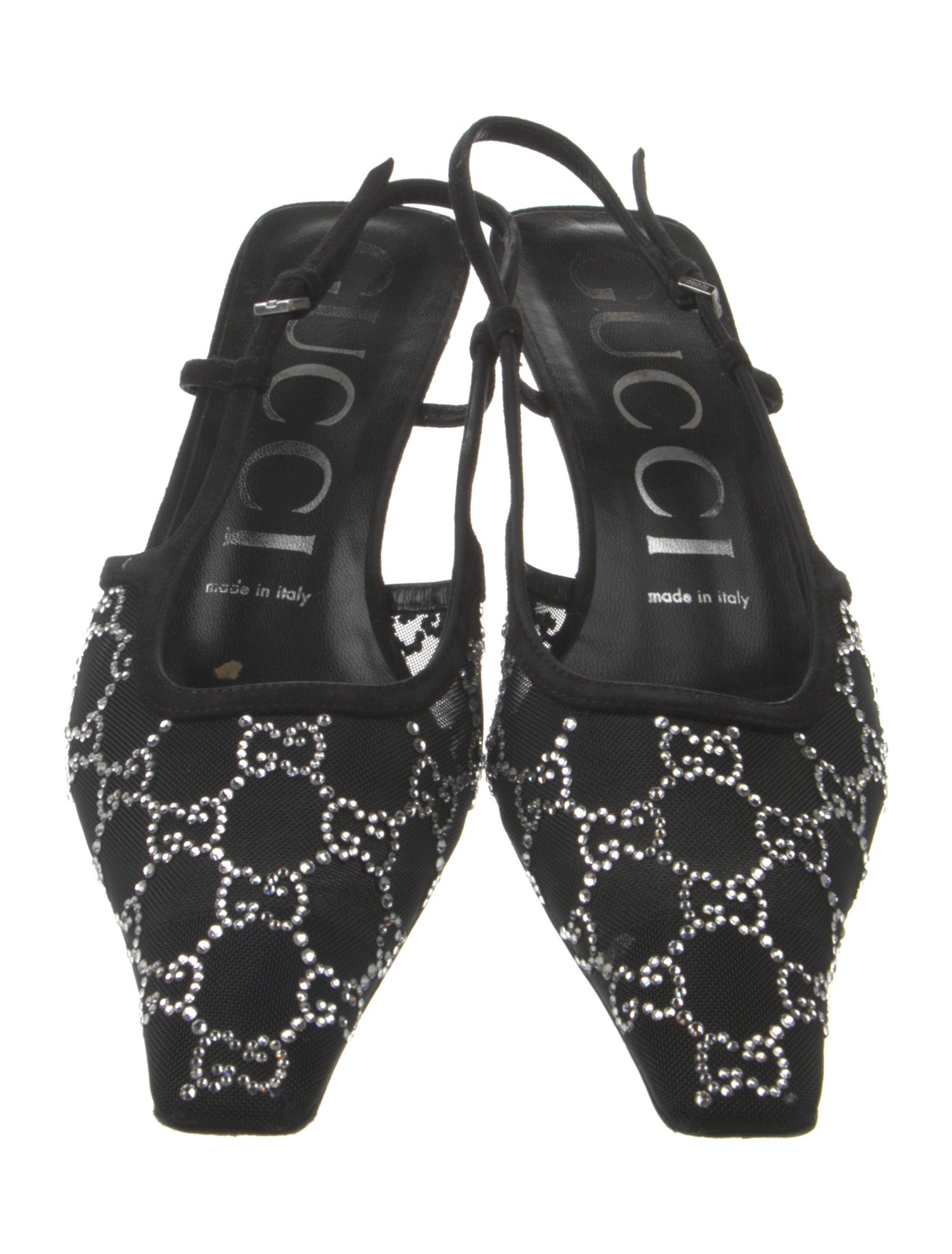 Gucci GG Logo Mesh Slingback Pumps